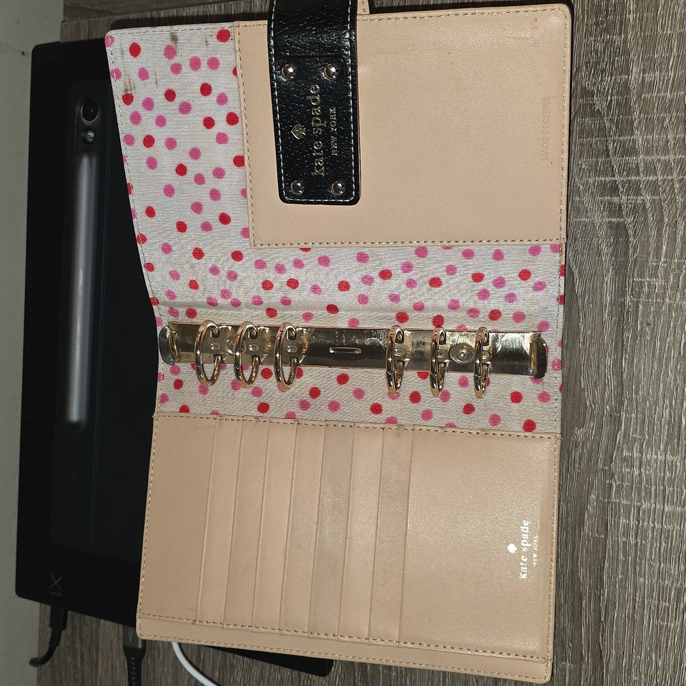 Kate Spade Black Leather Planner Agenda - Picture 8 of 10